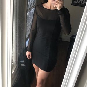 Black with Sheer Sleeves Dress